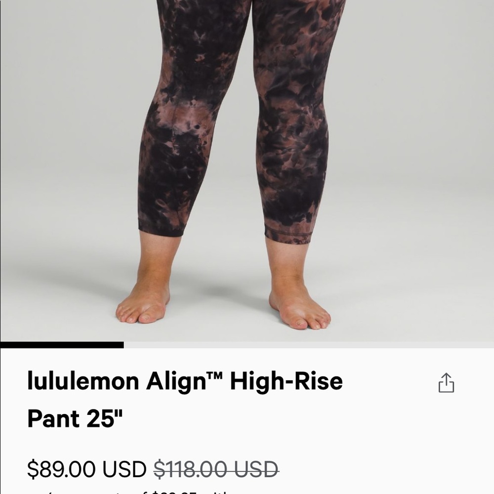 Like new Lululemon high rise align legging 28”